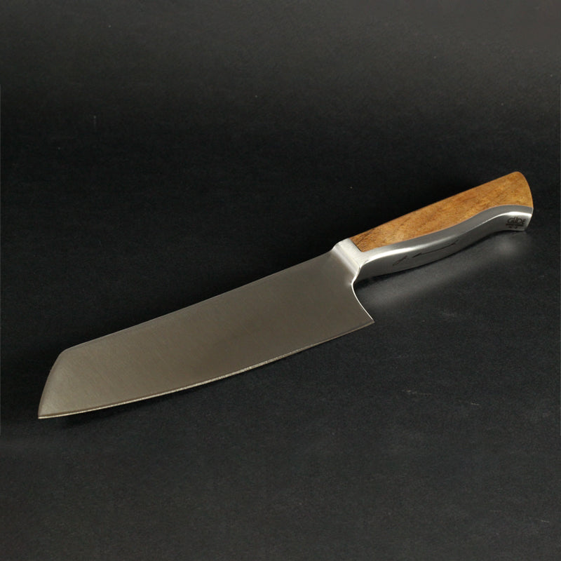 Seitenansicht des Güde Santokumesser CAMINADA Walnuss - 18 cm, handgeschmiedet in Solingen, im Home-and-Kitchen Online Shop