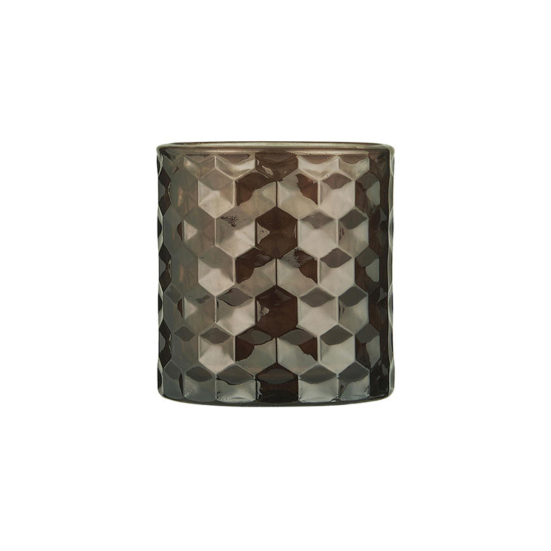 Teelichtglas, braun, von IB Laursen mit 
ansprechendendem Waben-Design
Höhe 7,5 cm, Ø 7 cm
spülmaschinengeeignet