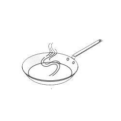 Scanpan-Pfanne erhitzen, bis das Öl leicht zu rauchen beginnt.