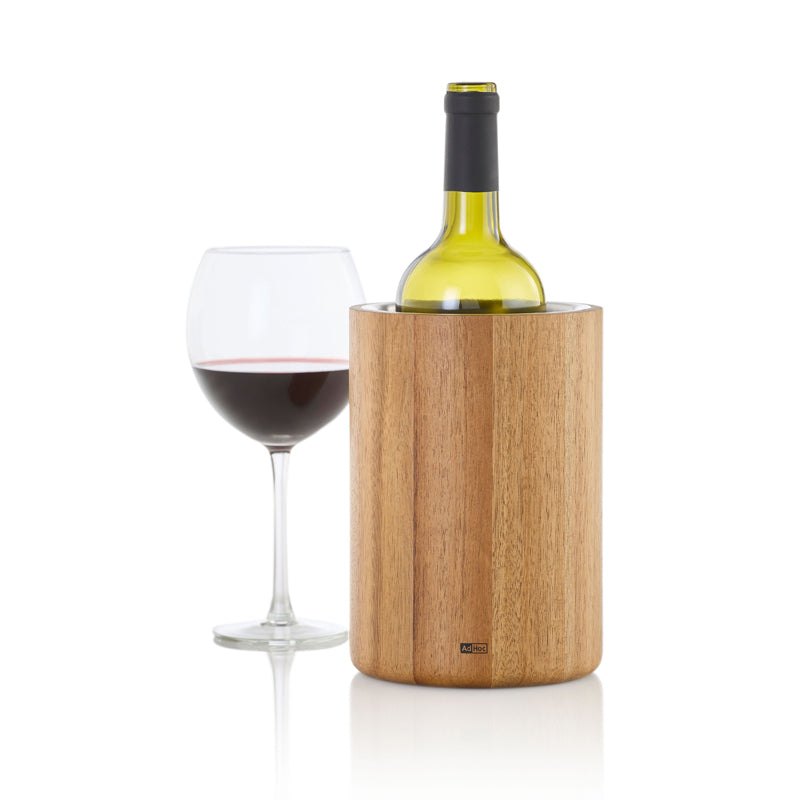 AdHoc Weinkühler, Sekt-, Getränke - Kühler VINE - Holz + Edelstahl bei home-and-kitchen.de
