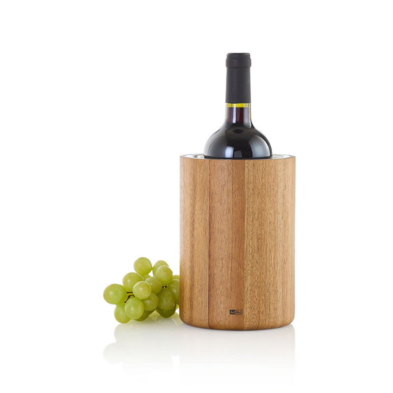AdHoc Weinkühler, Sekt-, Getränke - Kühler VINE - Holz + Edelstahl bei home-and-kitchen.de