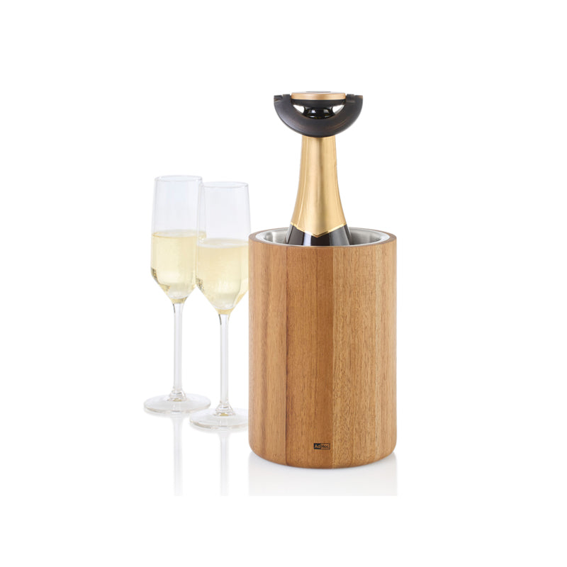 AdHoc Weinkühler, Sekt-, Getränke - Kühler VINE - Holz + Edelstahl bei home-and-kitchen.de