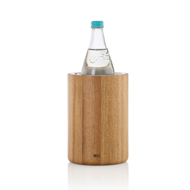 AdHoc Weinkühler, Sekt-, Getränke - Kühler VINE - Holz + Edelstahl bei home-and-kitchen.de