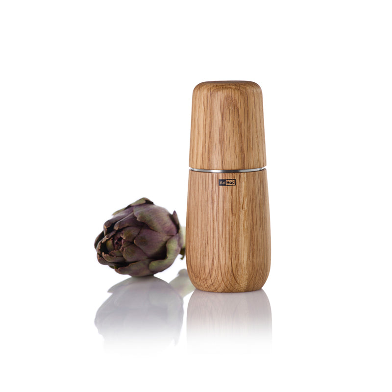 Home & Kitchen, Pfeffermühle, Salzmühle, Yono, 15 cm, massives Eichenholz hell geölt