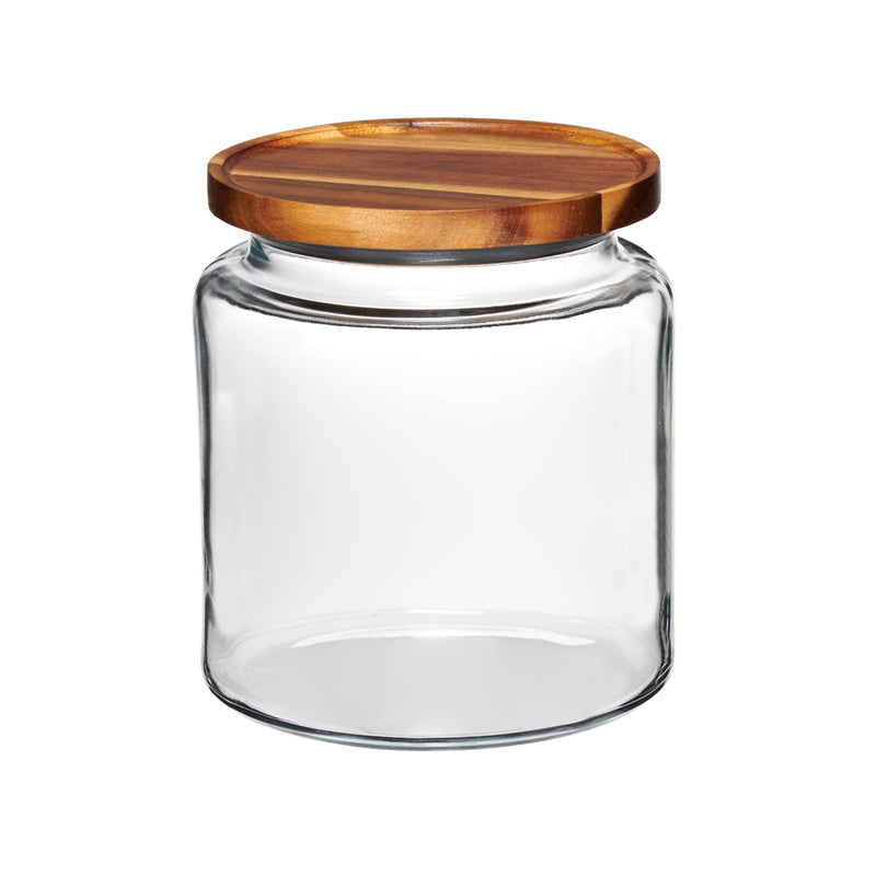 MONTANA Vorratsgläser von Anchor Hocking, aus  recycelbarem Kalk-Natron-Glas, rund, Deckel aus Akazienholz mit Silikonring
Online-Shop Home-and-Kitchen.de