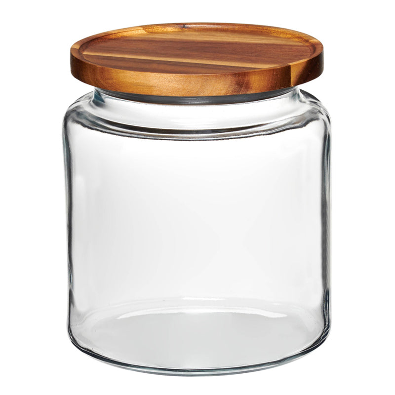 Deckel aus Akazienholz mit Silikon-verschluss, MONTANA Vorratsgläser von Anchor Hocking, aus  recycelbarem Kalk-Natron-Glas
Online-Shop Home-and-Kitchen.de