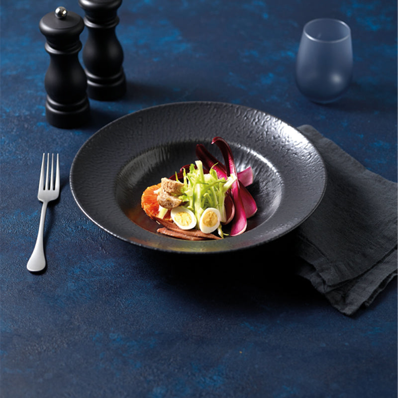 Serviervorschlag Arthur Krupp, Onyx, Schwarz, Nudelteller, Pastateller, Steingut im Home-and-Kitchen.de Online Shop