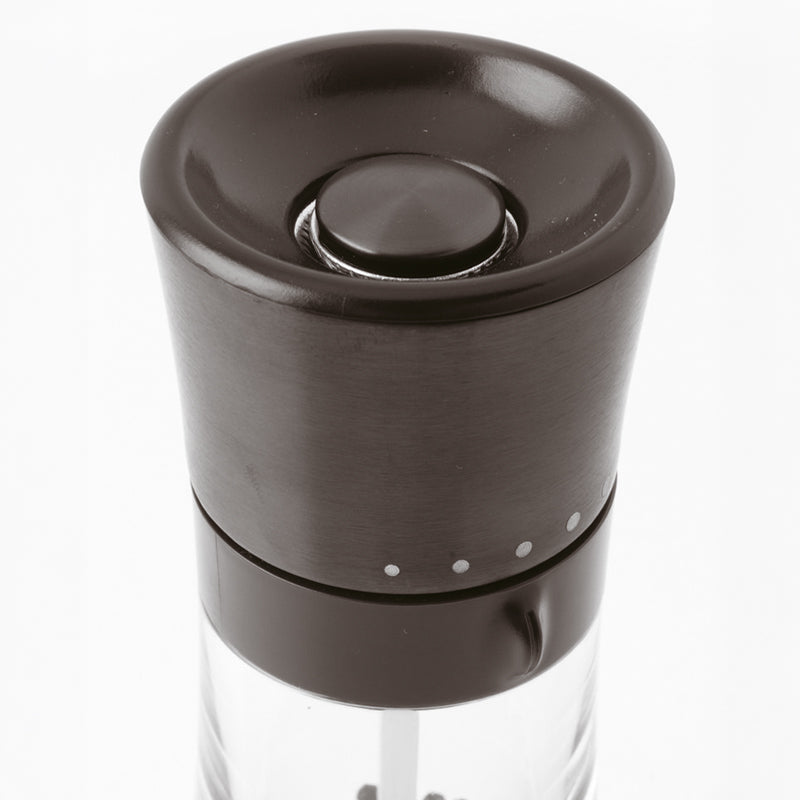 Mahlgradeinstellung der Arthur Krupp Pfeffermühle Edelstahl Schwarz 18 cm im Home-and-Kitchen.de Online Shop
