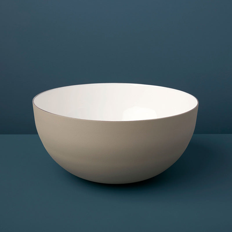 be home, große Schüssel Easton, beige, Aluminium, Durchmesser 30 cm,  Emaille weiß, lebensmittelecht im Home-and-Kitchen Online Shop