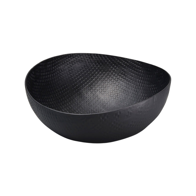 be home Deko Schale Wallis,  Aluminum, groß, schwarz, mit Reliefmuster im Home-and-Kitchen Online Shop