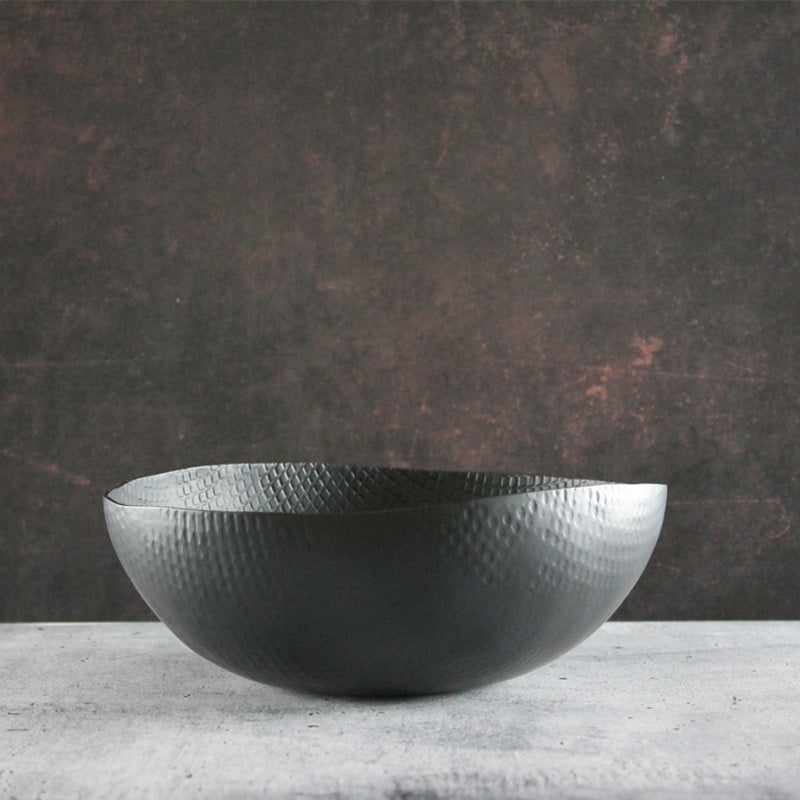 be home Schale Wallis, Durchmesser 30 cm, Handarbeit, Online-Shop Home-and-Kitchen.de, Farbe: Anthrazit-schwarz