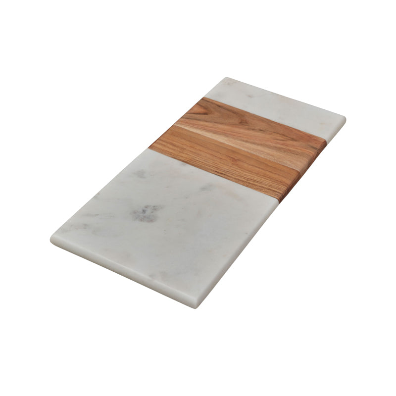 be home Servierbrett aus Marmor mit Akazienholzeinlage, rechteckig mit 39 cm Länge. Bestellbar im Home and Kitchen Online Shop