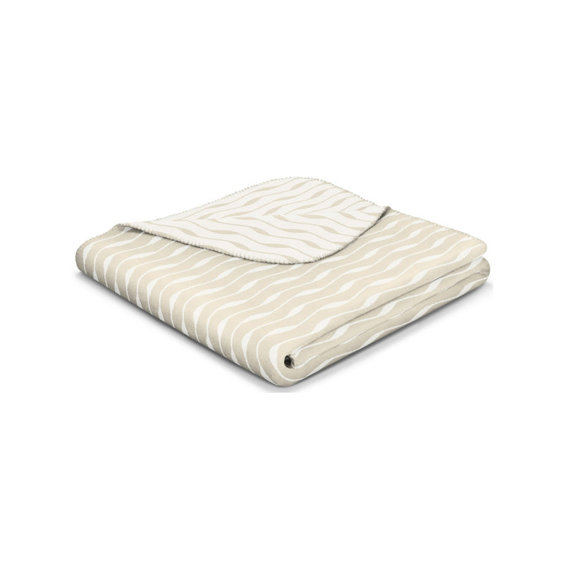 Biederlack Decke - Wohndecke Wave aus Recycling-Garn 150x200, Beige, im Home-and-Kitchen Online Shop