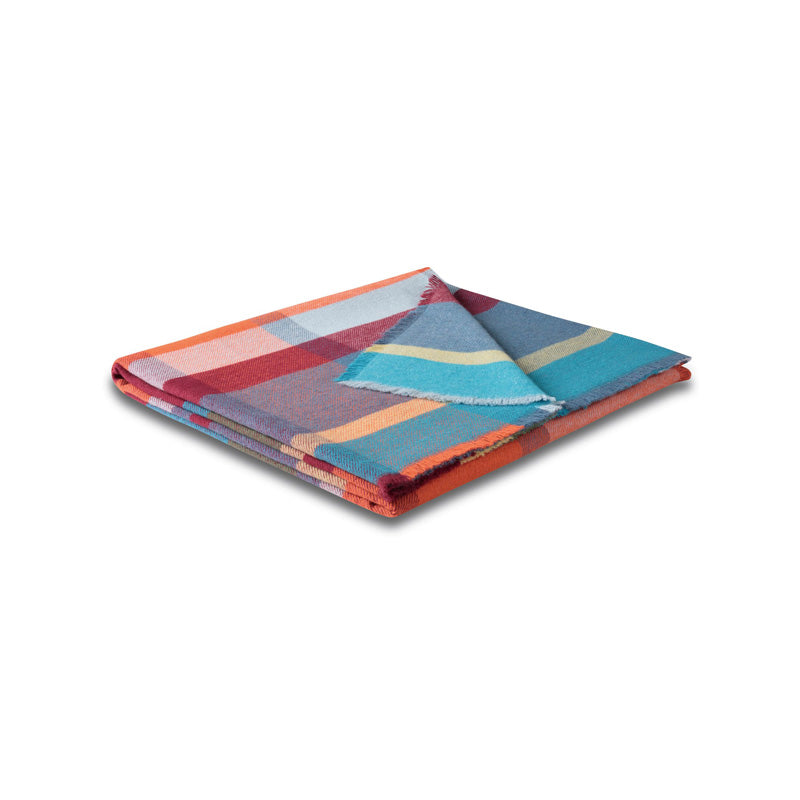 Biederlack Plaid mit Fransen COLOURIST - 130x170 - Karomuster bunt, im Home-and-Kitchen Online Shop
