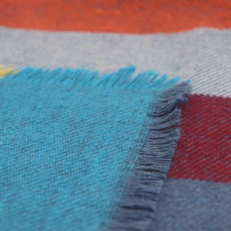 Biederlack Plaid mit Fransen COLOURIST - 130x170 - Karomuster bunt, im Home-and-Kitchen Online Shop
