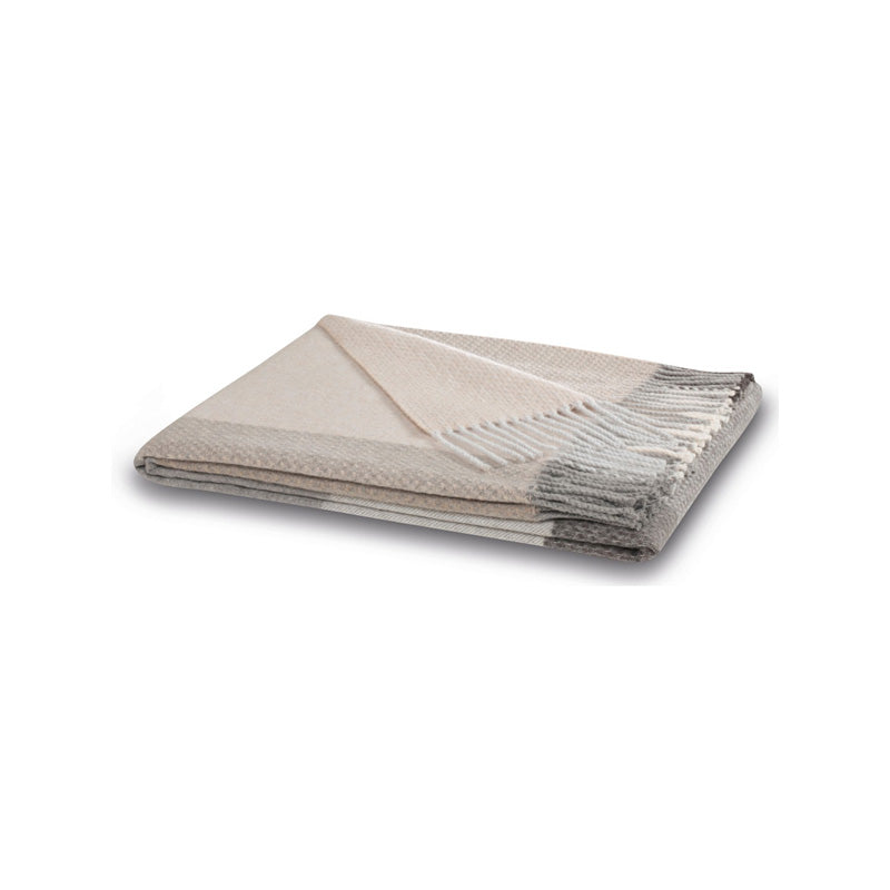 Biederlack Plaid mit Fransen DESIRE- 130x170 - grau/beige - kariert im Home-and-Kitchen Online Shop