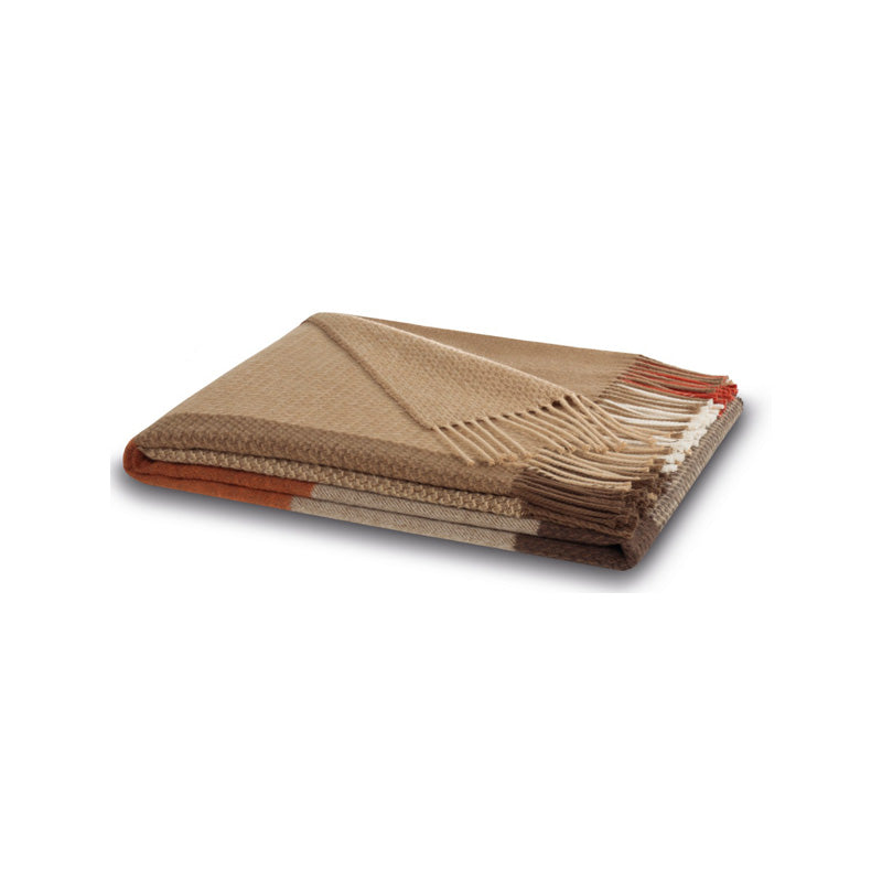 Biederlack Plaid mit Fransen DESIRE- 130x170 - braun - kariert im Home-and-Kitchen Online Shop