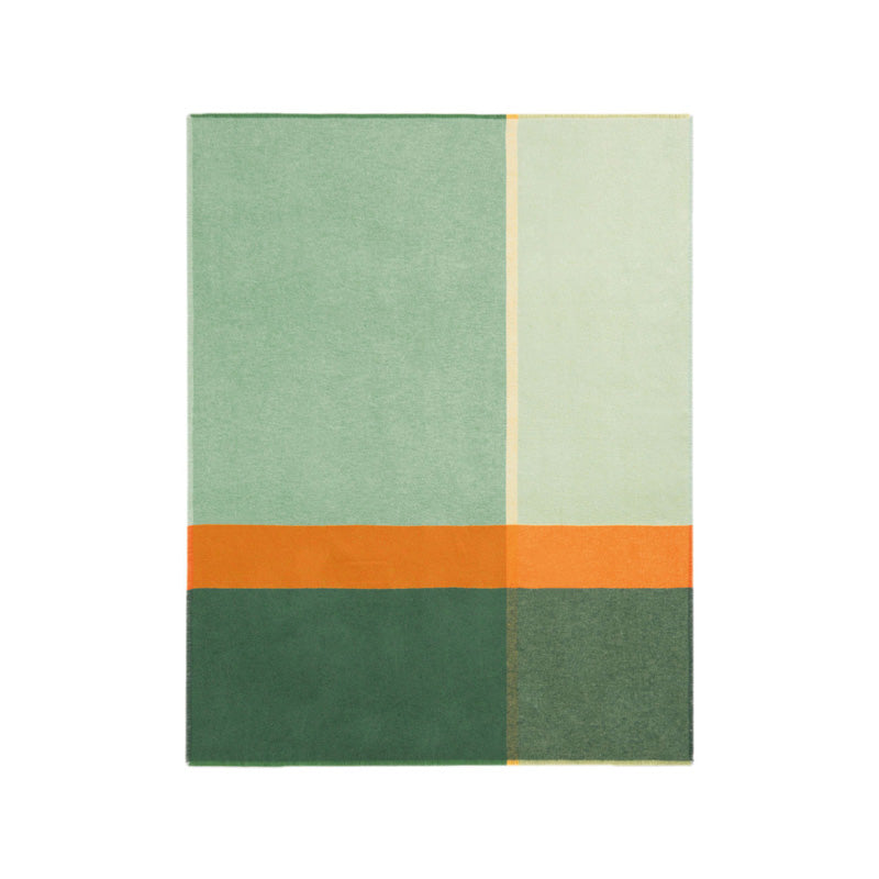 Sommerdecke Biederlack Plaid Great Green, grün/orange , Blockstreifen, 130x170 cm, Decke, Sommer im Home-and-Kitchen online Shop