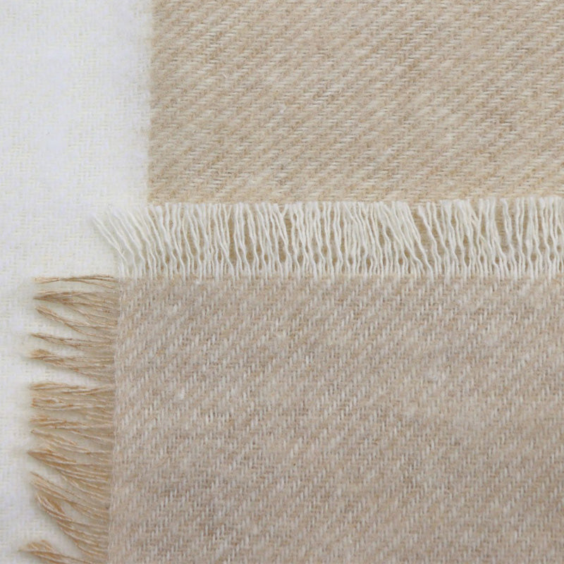 Fransen Biederlack Plaid Sand Stripe, beige, gestreift, 130x170 cm, Decke, Sommer im Home-and-Kitchen online Shop