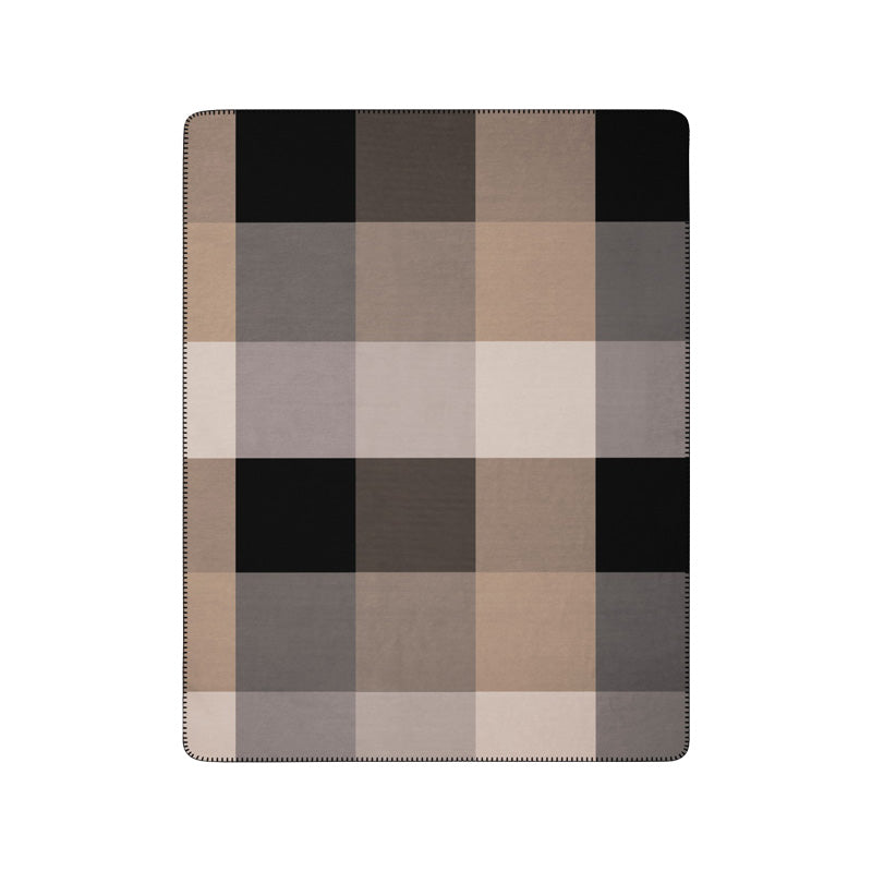 Biederlack Wohndecke Alp Square Braun Schwarz kariert im Home-and-Kitchen Online Shop