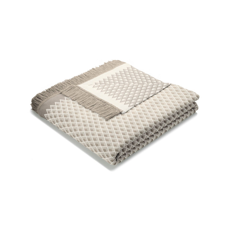 Biederlack Decke - Wohndecke Bright Day - 150x200, Rautenmuster, Beige, im Home-and-Kitchen Online Shop