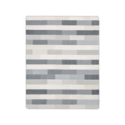 Biederlack Decke - Wohndecke Interlocked aus Recycling-Garn - 150x200, gestreift, Grau und Weiß, im Home-and-Kitchen Online Shop