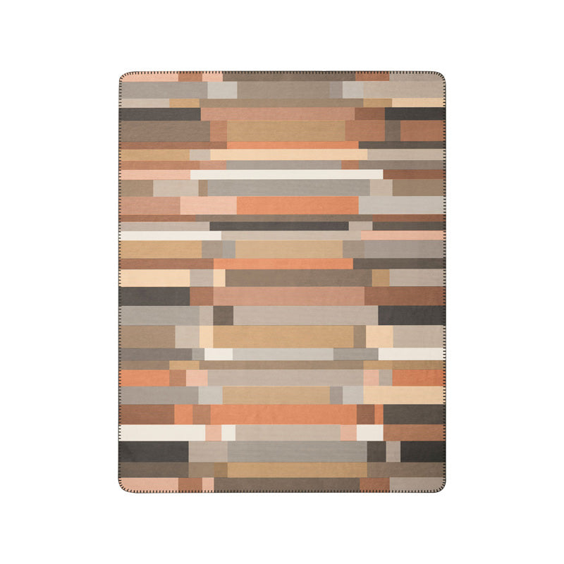 Biederlack Decke - Wohndecke - Kuscheldecke Patch 150x200,  gestreift, Erdtöne, im Home-and-Kitchen Online Shop
