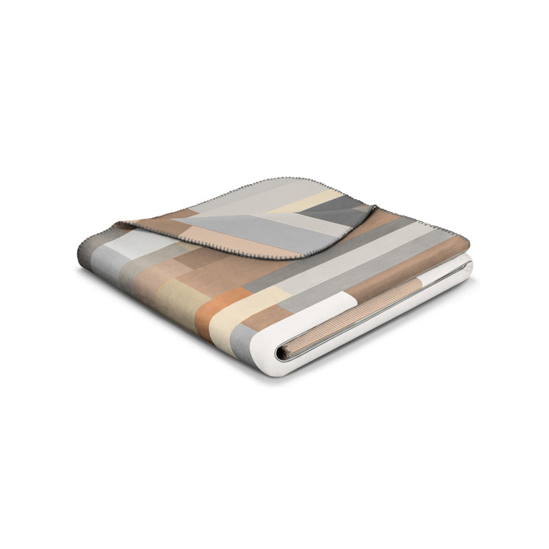 Biederlack Decke - Wohndecke - Kuscheldecke Patch 150x200,  gestreift, Erdtöne, im Home-and-Kitchen Online Shop