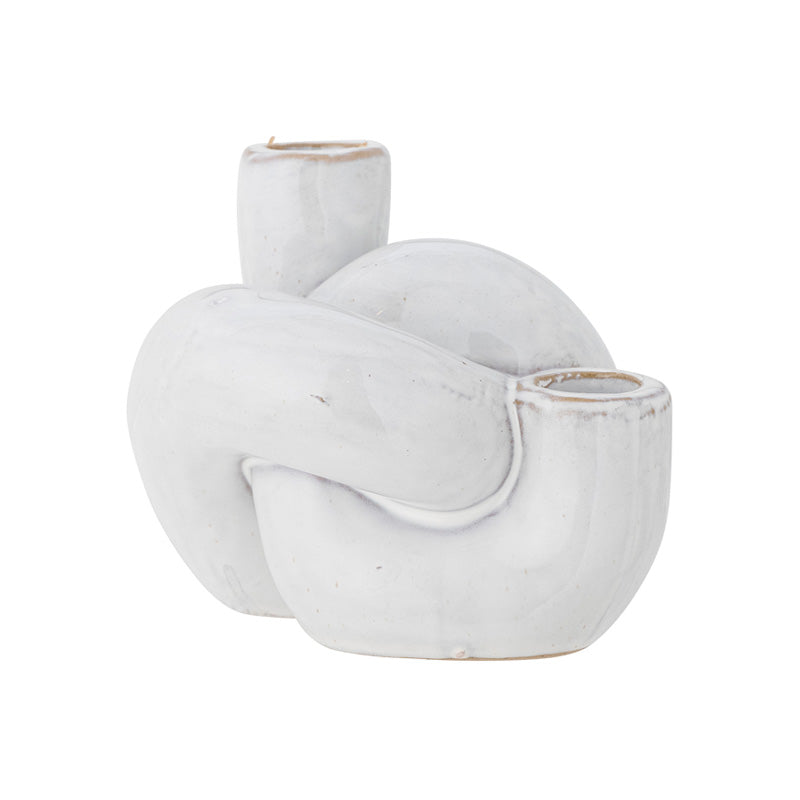 Bloomingville Kerzenständer HAYDN - Keramik, weiß glasiert, für 2 Kerzen im Home-and-Kitchen.de Online Shop