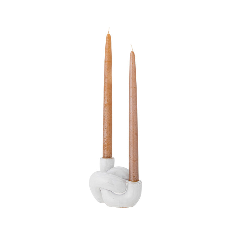 Dekobeispiel Bloomingville Kerzenständer HAYDN -  Keramik, weiß glasiert, für 2 Kerzen im Home-and-Kitchen.de Online Shop