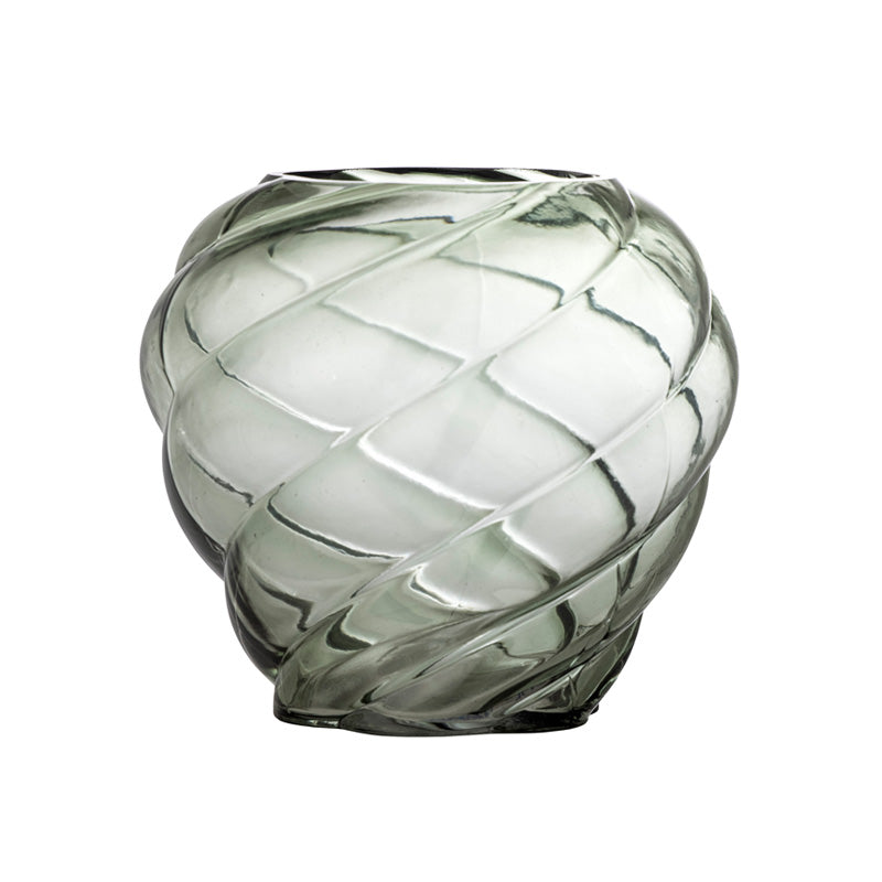 Bloomingville Glasvase LEYAN in grau/grün - 18 cm hoch im Home-and-kitchen.de Online Shop