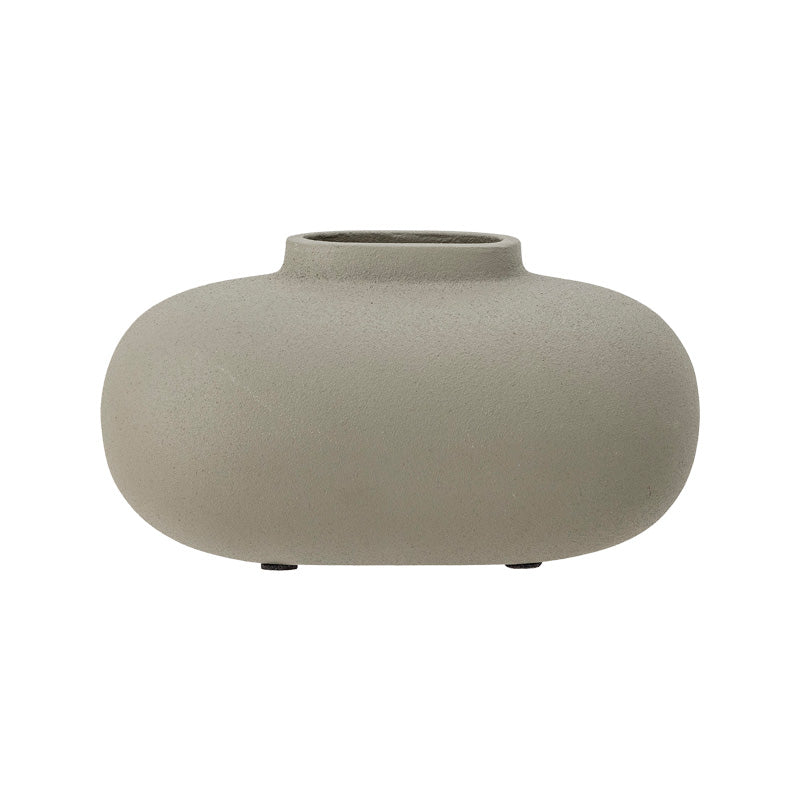 Bloomingville Metall Vase TEZZA in beige - grau, 17 cm, im Home-and-Kitchen.de Online Shop