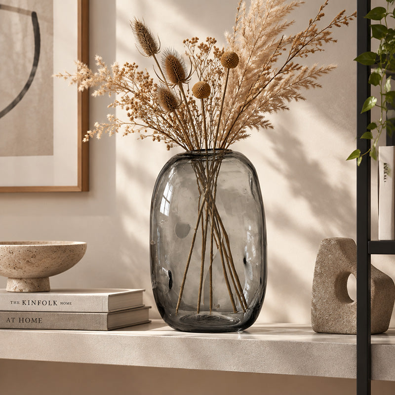 Bloomingville Extravagante Glas Vase VINDA - grau