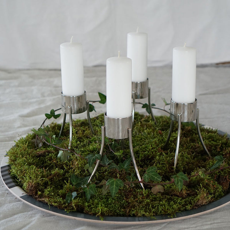 Dekobeispiel Born in Sweden Teelichthalter aus glänzendem Edelstahl, 14 cm, mit 3 Kombinationsmöglichkeiten im Home-and-Kitchen.de Online Shop