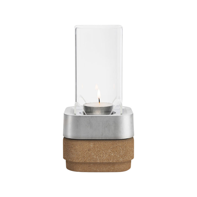 Born in Sweden, Windlicht Ettan-Stumpastaken  mit Korkschale und Glas, 19 cm Höhe, recyceltes Aluminium im Home-and-Kitchen.de Online Shop