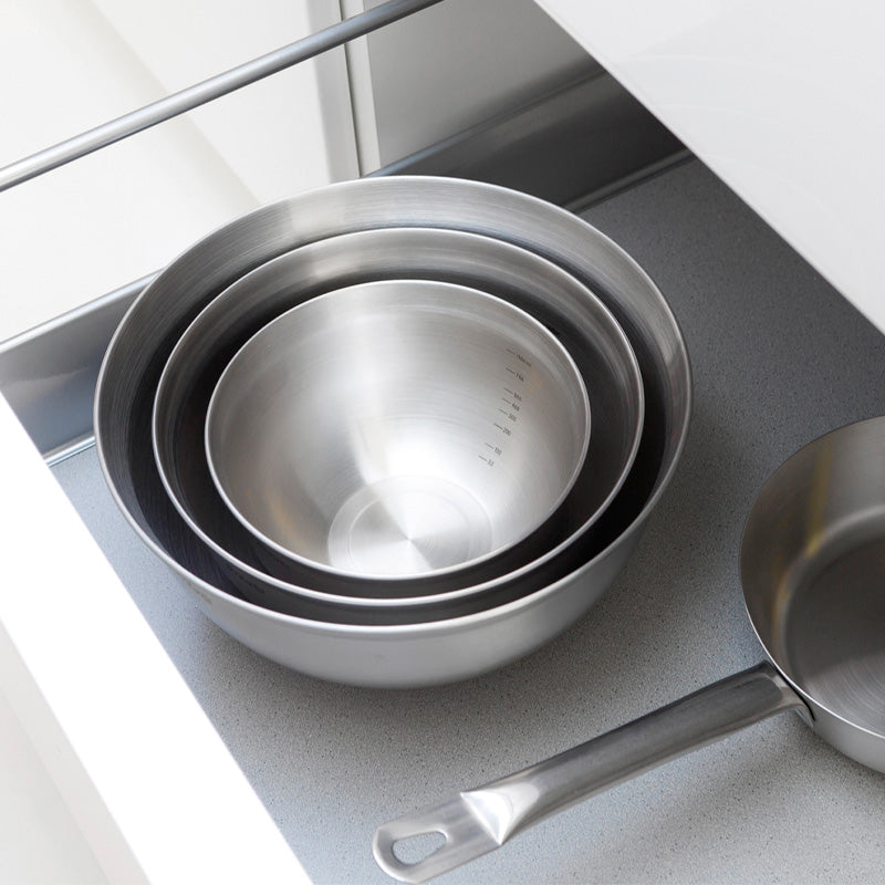 Stapelbare Edelstahl Rührschüsseln Brabantia PROFILE mit rutschfestem Boden 3 Größen im Online Shop von Home & Kitchen