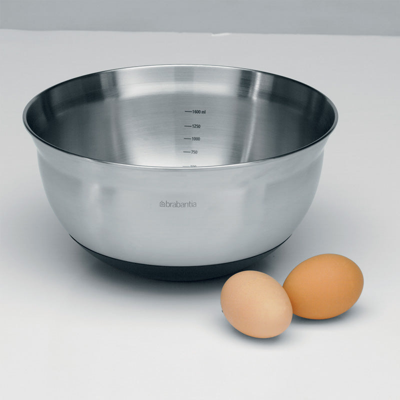 Inkluive Skala zum Abmessen Brabantia Edelstahl Rührschüssel PROFILE mit rutschfestem Boden - 1,6 l, ∅ 22 cm im Online Shop von Home & Kitchen