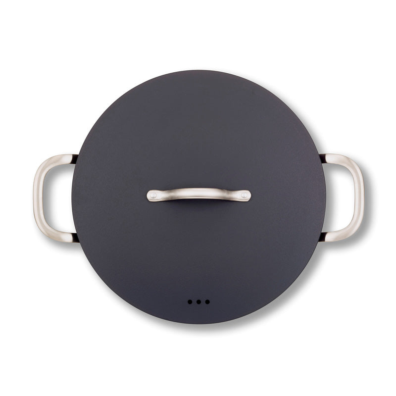 Ansicht von oben auf die Brabantia Sautierpfanne 28cm aus Aluminium mit PFAS-freier Keramikbeschichtung - dunkelblau im Home & Kitchen Online-Shop