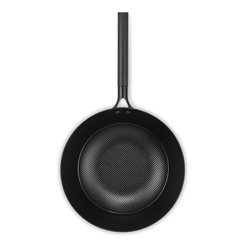 Draufsicht Brabantia Wok 28 cm aus recyceltem Eisen mit PFAS-freier Keramikbeschichtung - schwarz im Home & Kitchen Online-Shop