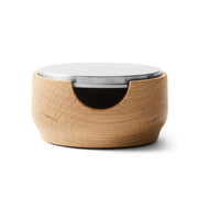CrushGrind Holz Tischreibe CHAMPAGNE - FSC-zertifizierte Eiche, - Ø 10 cm, mit Abdeckung, scharfe Reibe aus fotogeätztem Stahl im Home-and-Kitchen Online Shop