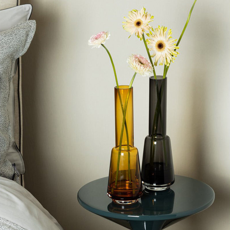 Vase Tyler von Element Accessories, handgefertigt, Farbe Amber, Stil: Art Deco, für langstielige Blumen