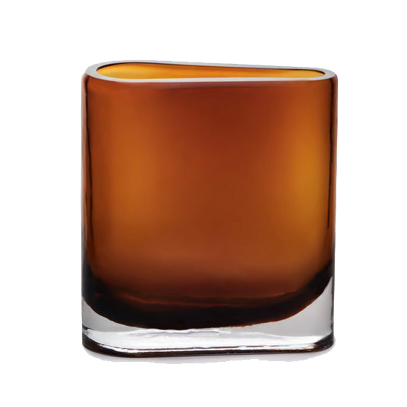 Element Accessoires Glasvase Baden, handgefertigt, Höhe 20 cm, Farbe: Amber, hochwertiges, gefrostetes Glas, für Blumensträuße und Äste