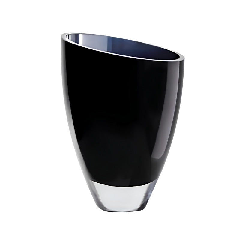 Glasvase BULED, Farbe dunkelblau, Höhe 25 cm, Durchmesser 18 cm, moderne Formgebung, 9 mm dickes Glas von Element Accessories