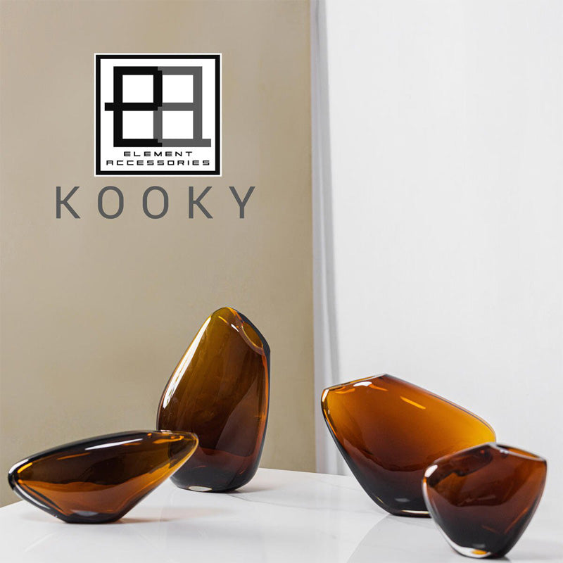 Kooky-Glasvasen von Element Accessoires, Farbe: Amber, für Frisch- und Trockenblumen oder als Deko-Element