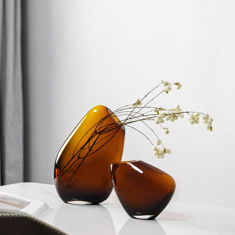 Kooky, Glasvase, mundgeblasen, Farbe: Amber, Höhe 30 cm, für Frisch- und Trockenblumen oder als Dekoobjekt von Element Accessoires im Online-Shop Home-and-Kitchen.de