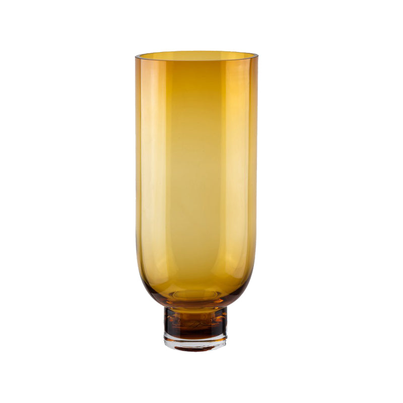Glasvase Omaha, Höhe 36 cm, handgefertigt, Farbe: Amber, für Frisch- und Trockenblumen 