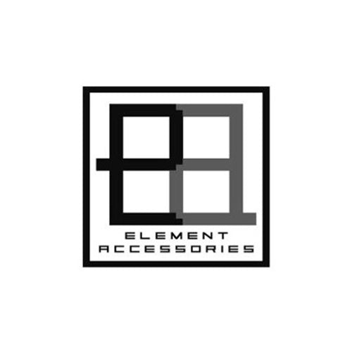 Logo ELEMENT ACCESSORIES, handgefertigte Designer-Vasen aus Glas, Zement und Keramik, beeindruckend