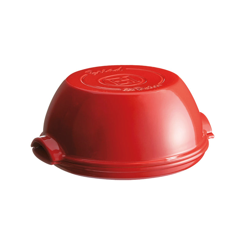 Emile Henry  - Brotbackform rund - Farbe Rot, Durchmesser 32,5 cm, aus Keramik, hergestellt in Frankreich, im Home-and-Kitchen Online Shop