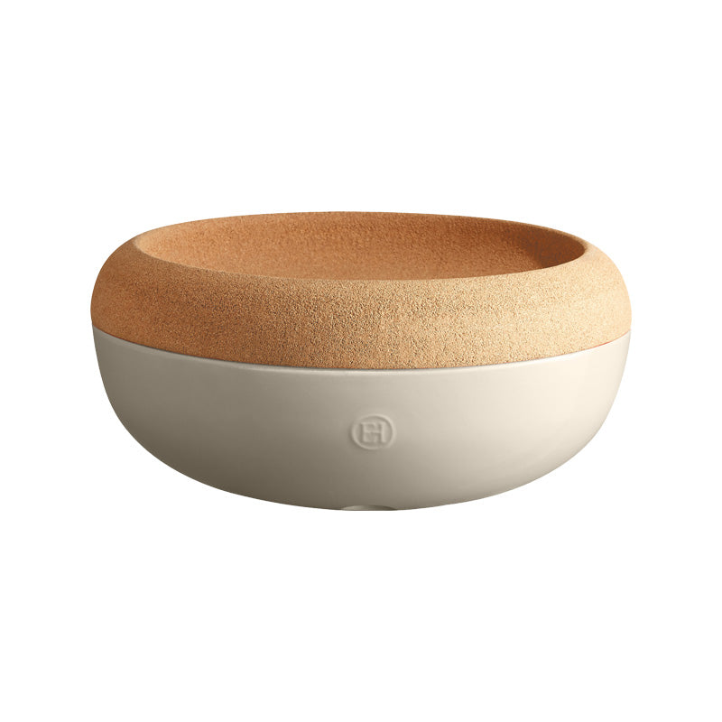 Emile Henry – Große Aufbewahrungsschale mit Korkdeckel – Creme, Durchmesser 36 cm im Home-and-Kitchen Online Shop