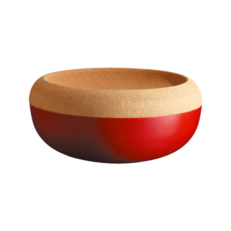 Emile Henry – Große Aufbewahrungsschale mit Korkdeckel – Rot, Durchmesser 36 cm im Home-and-Kitchen Online Shop